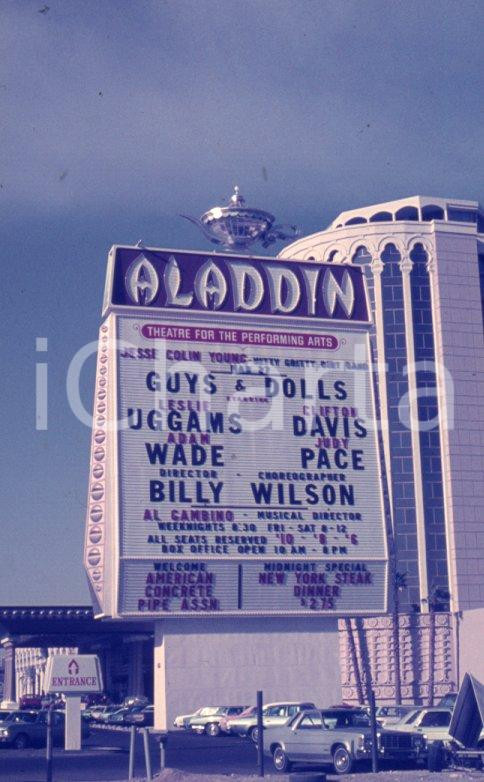Fotografia d epoca originale 1974 LAS VEGAS STRIP  ALADDIN Hotel and casino 35mm VINTAGE SLIDE 1 1