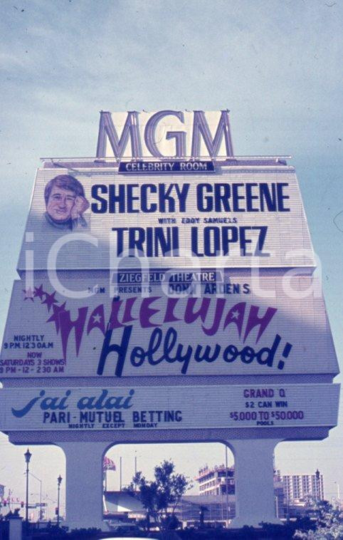 Fotografia d epoca originale 1974 LAS VEGAS  MGM Grand Hotel  Cartellone spettacoli 35mm VINTAGE SLIDE 3 1