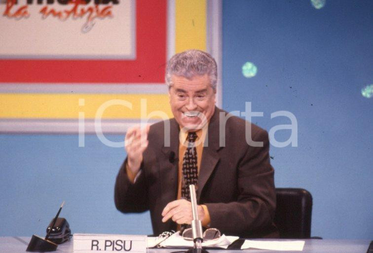 Fotografia d epoca originale 1989 STRISCIA LA NOTIZIA Raffaele PISU conduttore 35 mm VINTAGE SLIDE 10 1