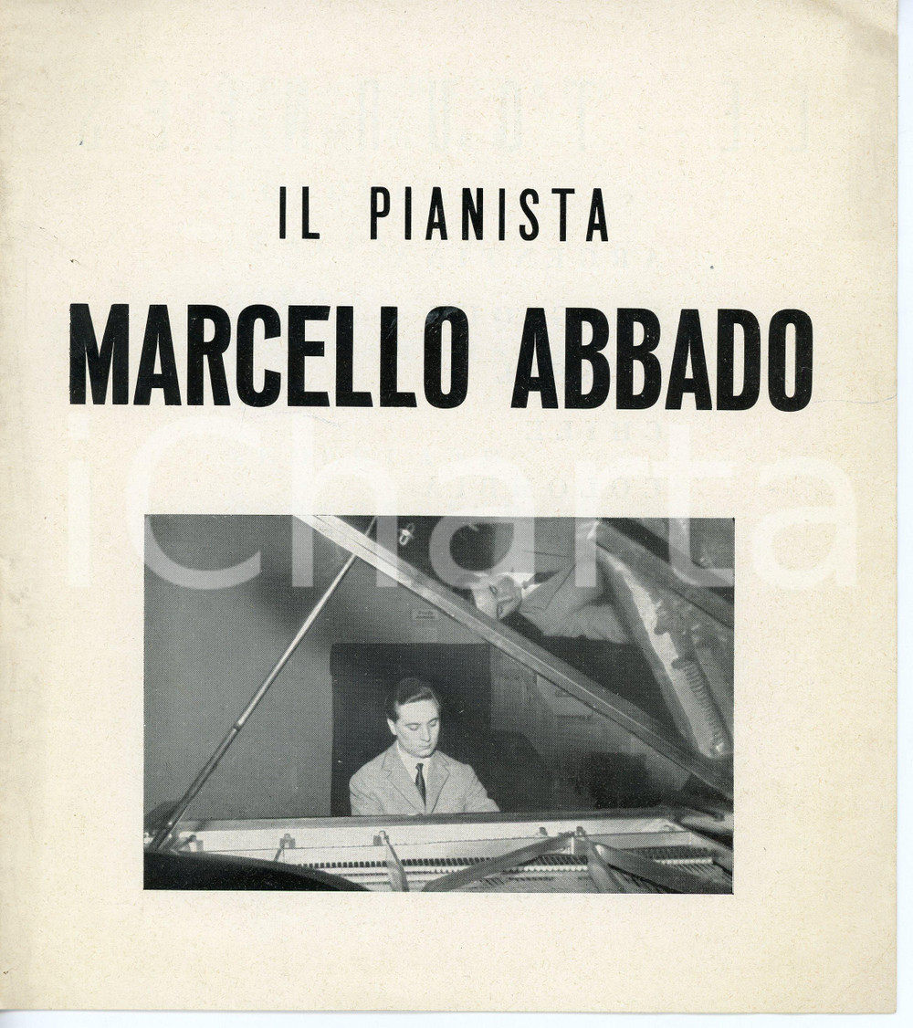 Libro, pubblicazione d epoca 1955 ca MILANO Pianista Marcello ABBADO Pubblicazione con repertorio e concerti 1
