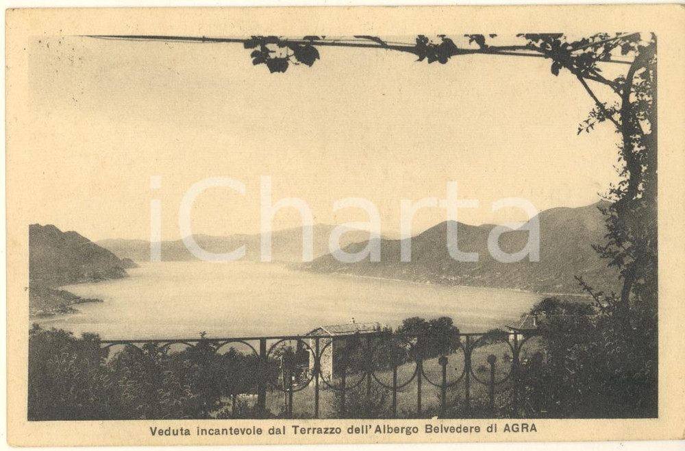 Cartolina originale da collezione 1931 AGRA VA Veduta dal terrazzo dell Albergo Belvedere Cartolina FP VG 1