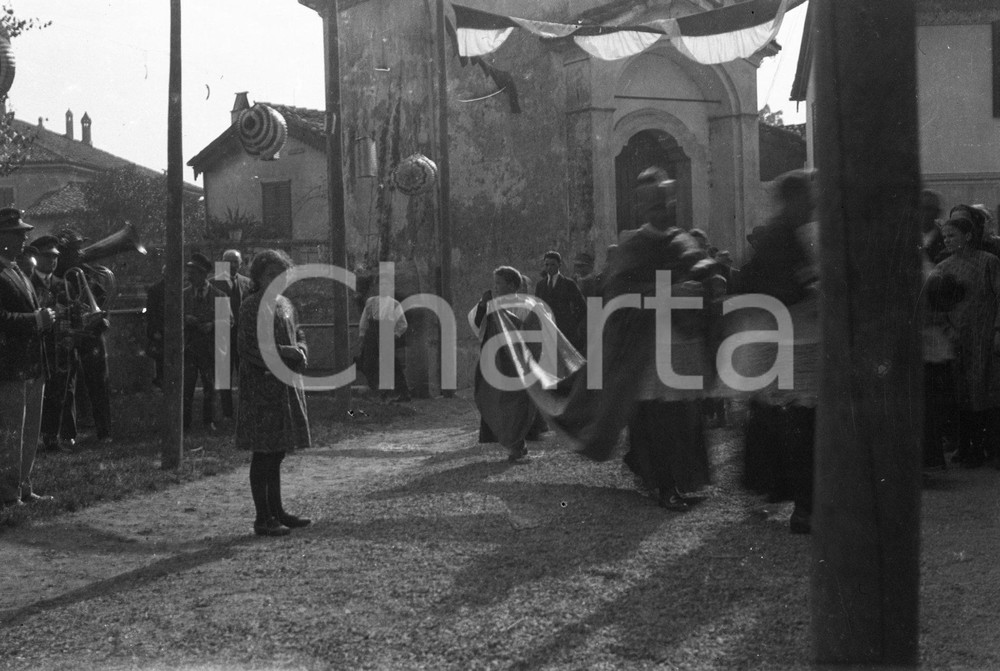 Fotografia d epoca originale 1924 GARLATE LC Consacrazione della Chiesa NEGATIVO ORIGINALE 1 1