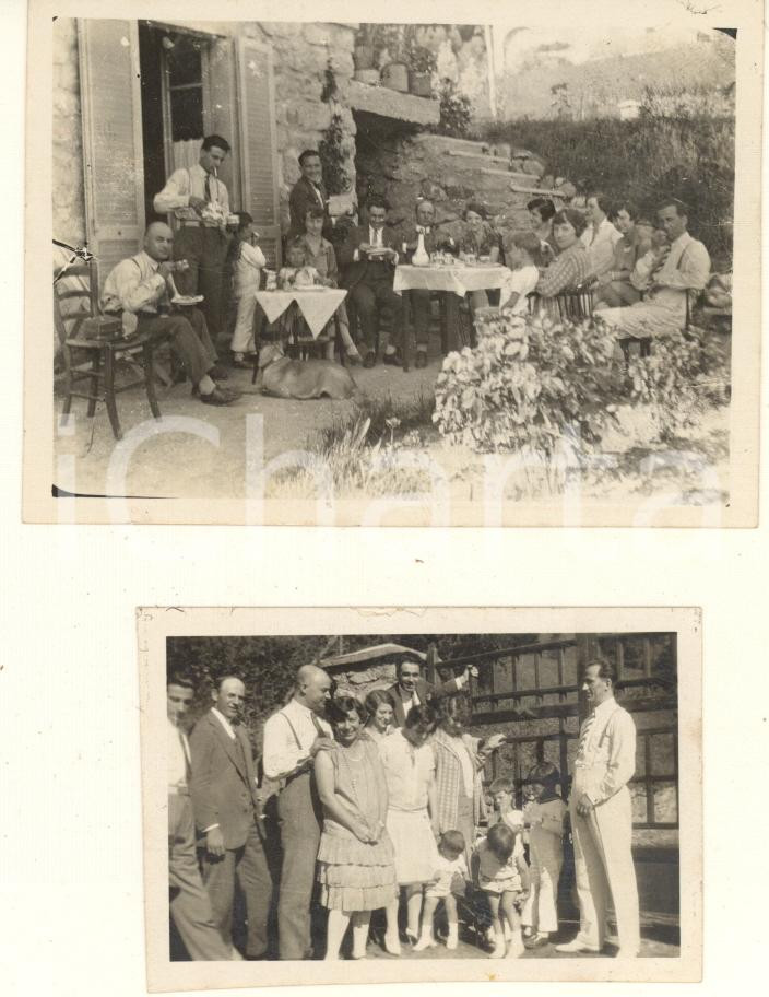 Fotografia d epoca originale 1927 BARZIO / VALSASSINA Pranzo di famiglia  Lotto 2 foto 8x5 cm 1