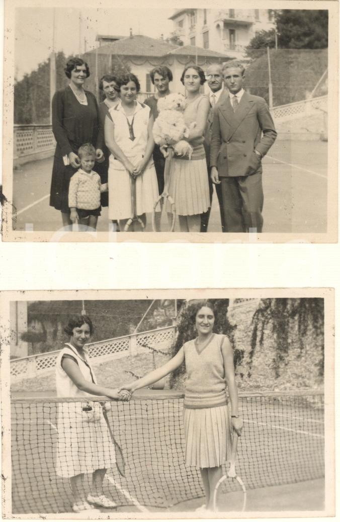 Fotografia d epoca originale 1927 BARZIO / VALSASSINA Partita di tennis femminile  Lotto 2 foto 8x5 cm 1