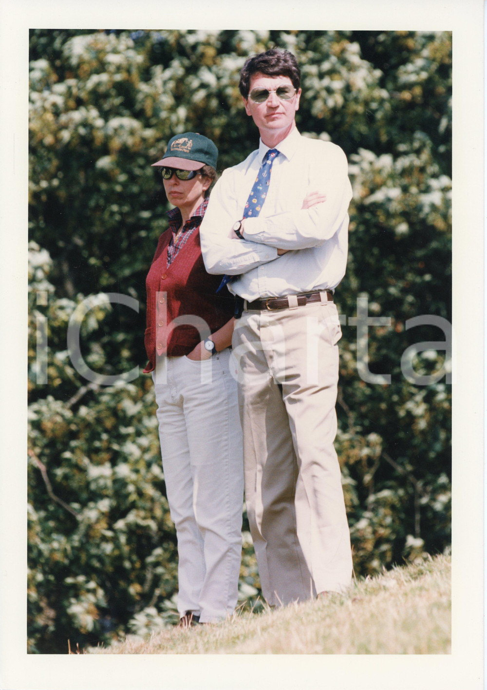 Fotografia d epoca originale 1998 GATCOMBE PARK HORSE TRIALS Princess Anne  Timothy LAURENCE Photo 21x29 cm 1