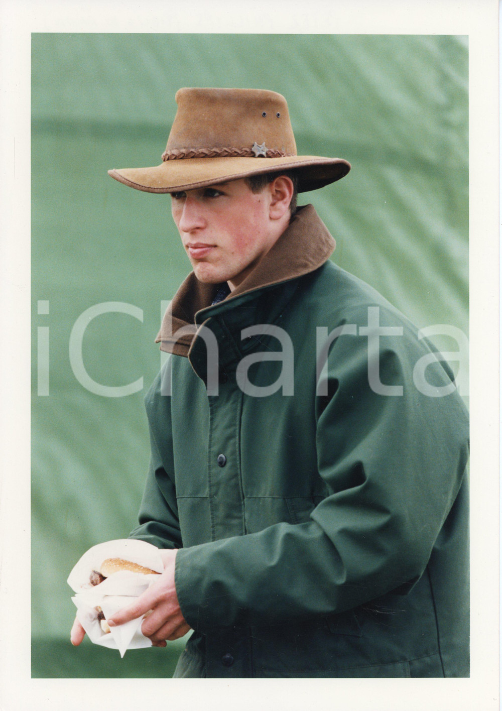 Fotografia d epoca originale 1996 GATCOMBE PARK HORSE TRIALS Peter PHILLIPS Portrait  Photo 21x29 cm 1