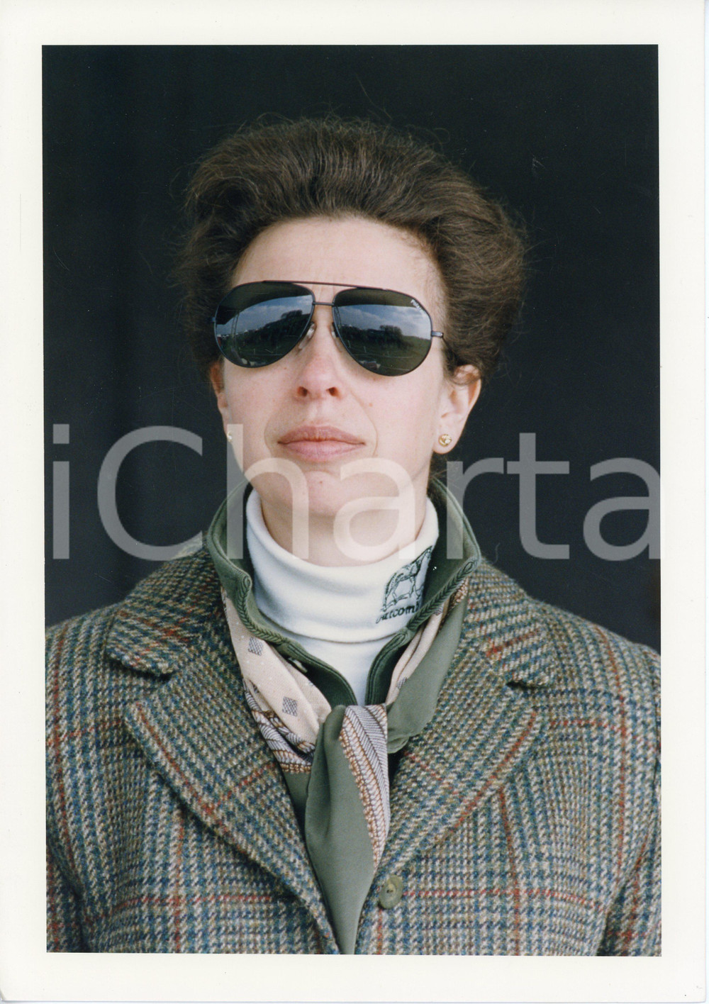 Fotografia d epoca originale 1997 GATCOMBE PARK HORSE TRIALS Princess Anne  Portrait  Photo 21x29 cm 1
