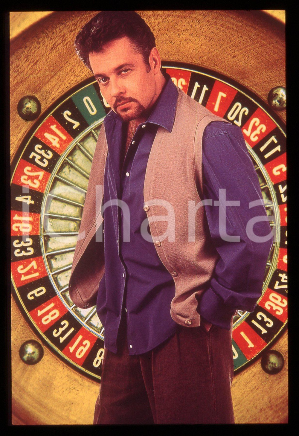 Fotografia d epoca originale 35mm vintage slide 1997 Telenovelas URAGANO  Alexis AYALA ritratto dell attore 1