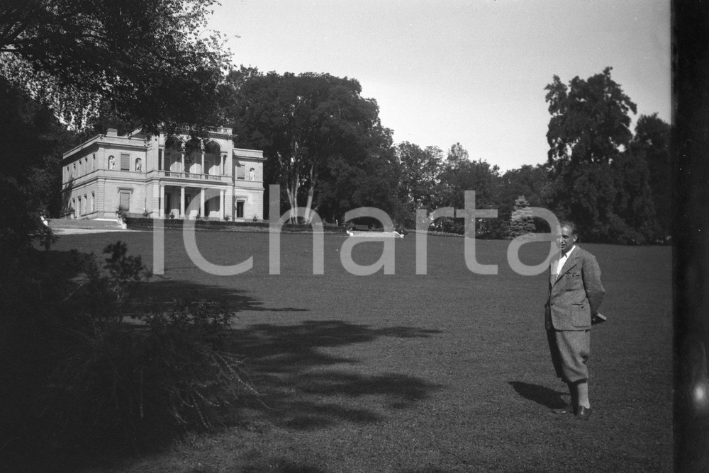 Fotografia d epoca originale 1927 GINEVRA Villa BARTHOLONI e il suo parco NEGATIVO ORIGINALE 1