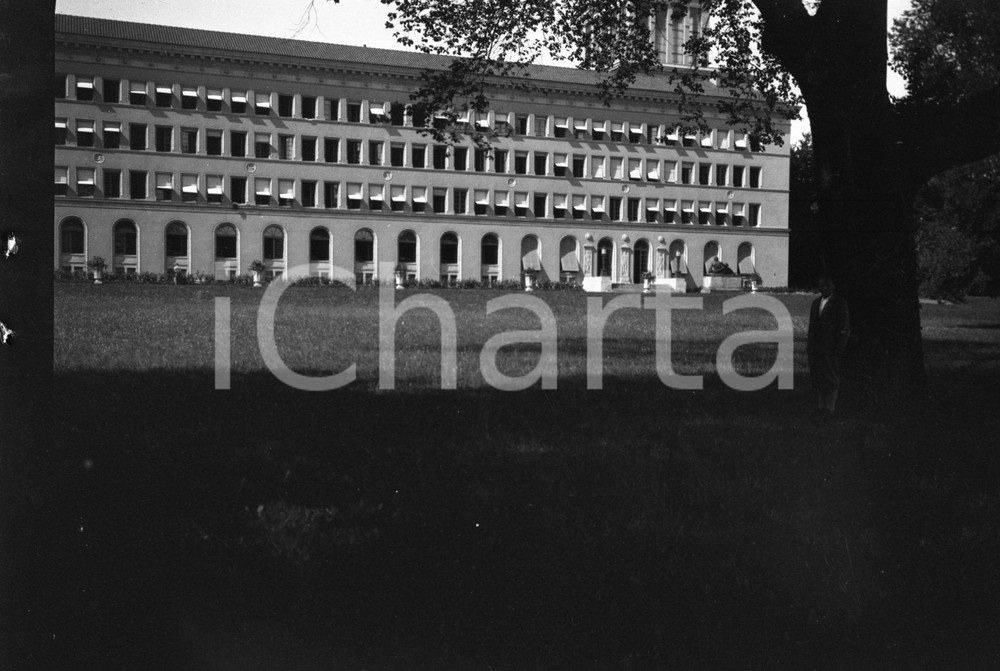 Fotografia d epoca originale 1927 GINEVRA Centre William Rappard Veduta dal parco NEGATIVO ORIGINALE 1