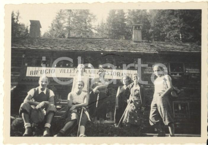 Fotografia d epoca originale 1933 MARMOLADA  Rifugio VILLETTA MARIA  Escursionisti Foto 9x6 cm 2 1