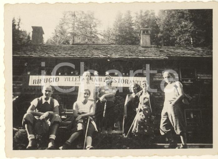 Fotografia d epoca originale 1933 MARMOLADA  Rifugio VILLETTA MARIA  Escursionisti Foto 9x6 cm 1 1