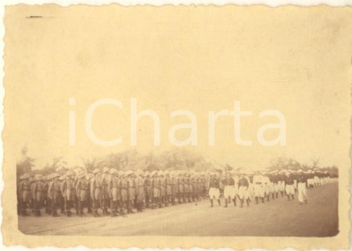 Fotografia d epoca originale 11 Novembre 1935 AOI MOGADISCIO Viale Littorio  Reparti Sussistenza Foto 9x6 1