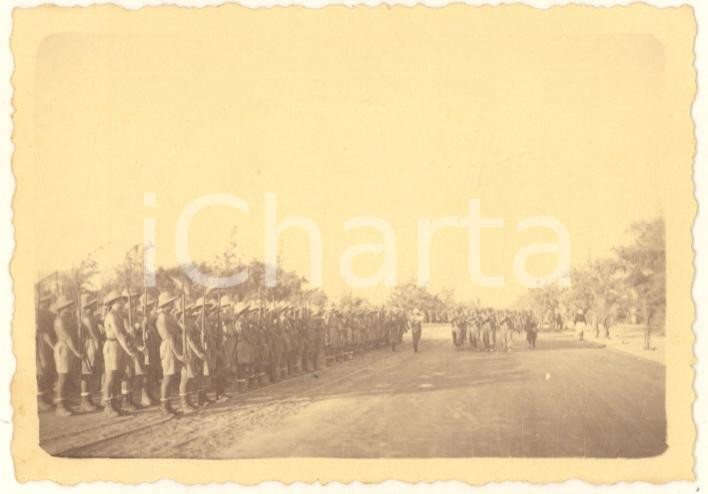 Fotografia d epoca originale 1935 AOI MOGADISCIO Viale Littorio  Sussistenza e Fiamme Verdi Foto 9x6 1