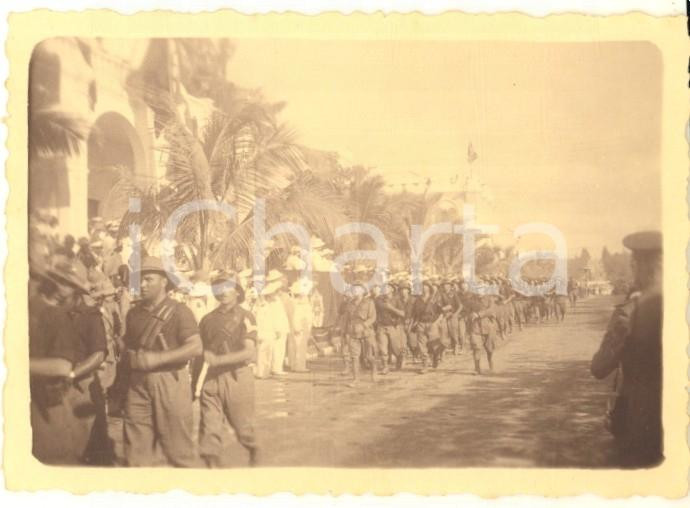 Fotografia d epoca originale 1935 AOI MOGADISCIO Rivista 11 Novembre  Parata Alpini Fiamme Verdi Foto 9x6 1