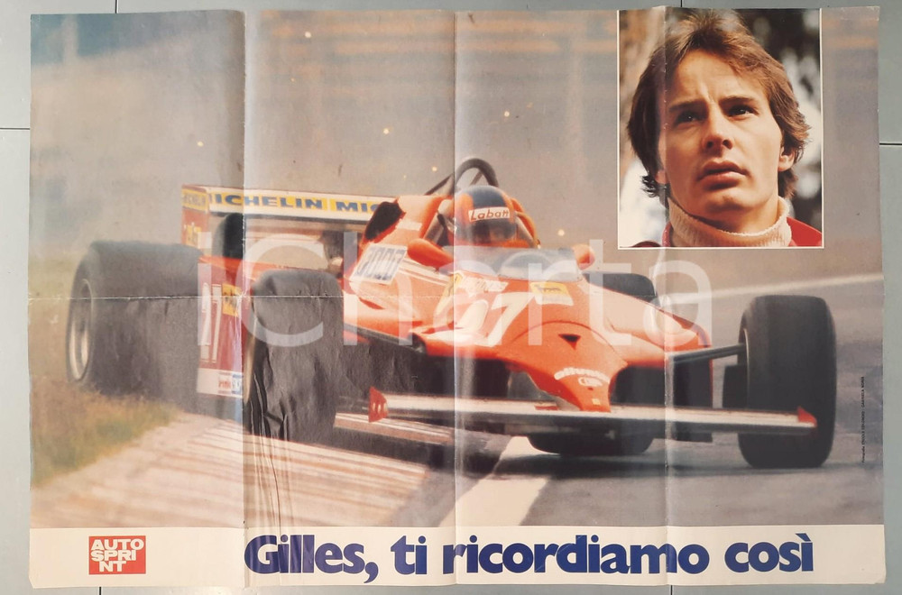 Oggetto da collezione cartaceo 1982 Rivista AUTOSPRINT  FORMULA 1  Poster Gilles VILLENEUVE / FERRARI 1