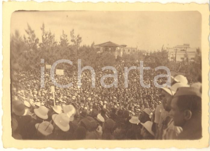 Fotografia d epoca originale 1935 AOI MOGADISCIO Guerra all Etiopia  Folla per gen. GRAZIANI Foto 9x6 cm 1