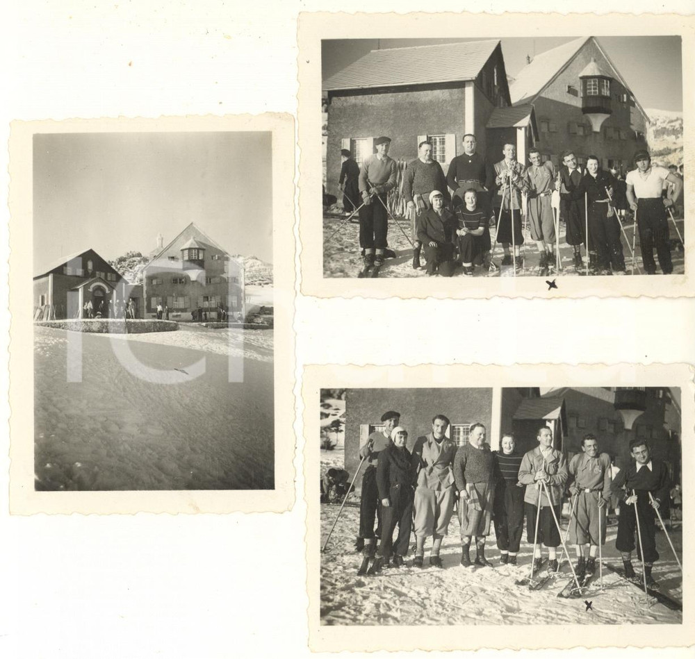 Fotografia d epoca originale 1936 SCI ARTAVAGGIO Capanna Castelli  Angelo CASARI Lotto 3 foto 9x6 cm 1