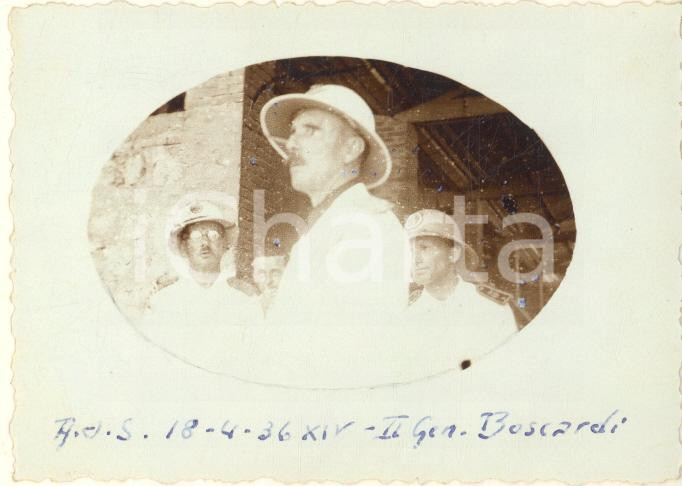 Fotografia d epoca originale 1936 AOI MOGADISCIO Visita Maria José di Savoia  Gen. Enrico BOSCARDI Foto 8x6 1