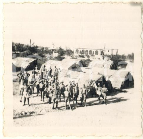 Fotografia d epoca originale 1935 AOI MOGADISCIO Soldati 10 squadra panettieri in accampamento Foto 6x6 cm 1