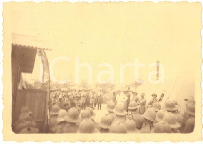 Fotografia d epoca originale 1935 AOI MOGADISCIO Festa del corpo di commissariato  Messa Foto 9x6 cm 1