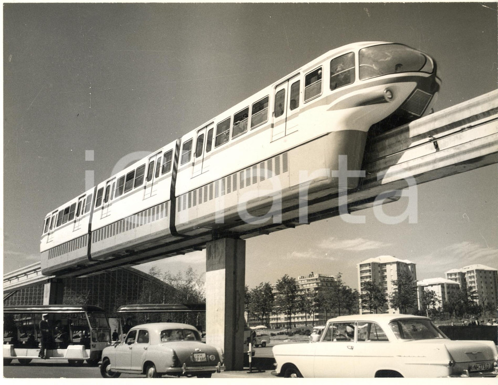 Fotografia d epoca originale 1961 Expo ITALIA  61  TORINO  La monorotaia ALWEG Foto 24x18 cm 1