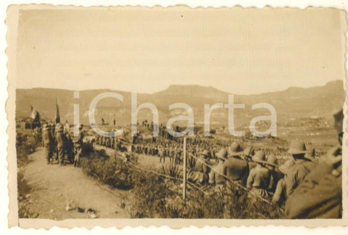 Fotografia d epoca originale 1936 AOI Guerra d ETIOPIA  Messa al campo italiano Foto 9x6 cm 1