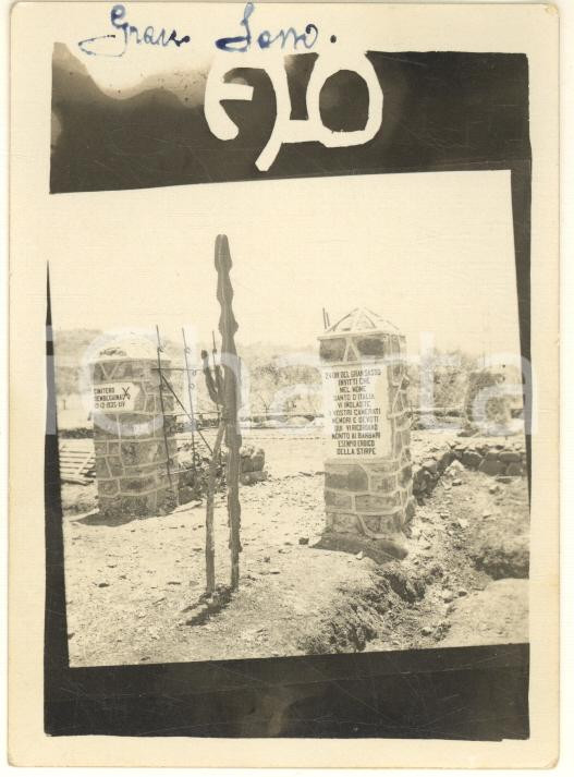 Fotografia d epoca originale 1935 AOI DEMBENGUINA  ETIOPIA Ingresso cimitero militare italiano  Foto 6x9 1