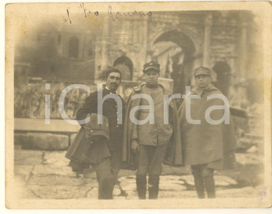 Fotografia d epoca originale 1917 ROMA Foro  Fortunato BRUSCHI Battaglione Dirigibilisti /Radio Foto 11x9 1