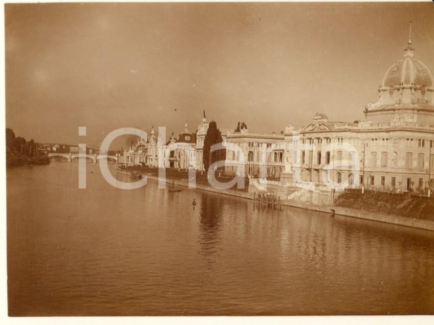 Fotografia d epoca originale 1911 EXPO TORINO Padiglione della Germania lungo il fiume Po  Foto 11x8 1