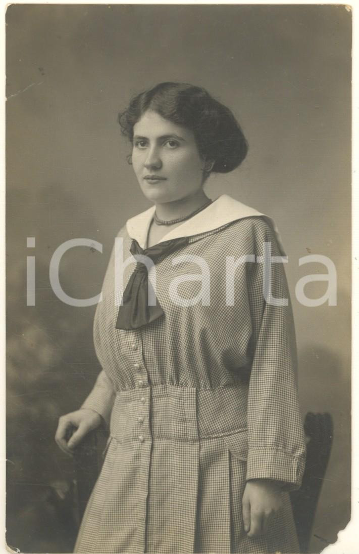 Fotografia d epoca originale 1917 ASCOLI PICENO Ritratto Cesilde Spalvieri   Foto cartolina DANNEGGIATA 1