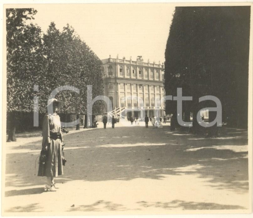 Fotografia d epoca originale 1920 ca VIENNA Castello di Schönbrunn  Giardini Foto animata 10x9 cm 1