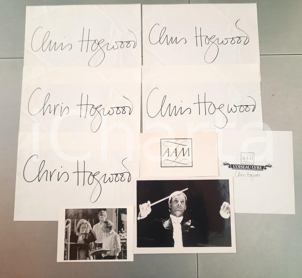 Autografo originale 1990 ca Christopher HOGWOOD  Academy  Ancient Music Lotto 5 AUTOGRAFI e 2 foto 1