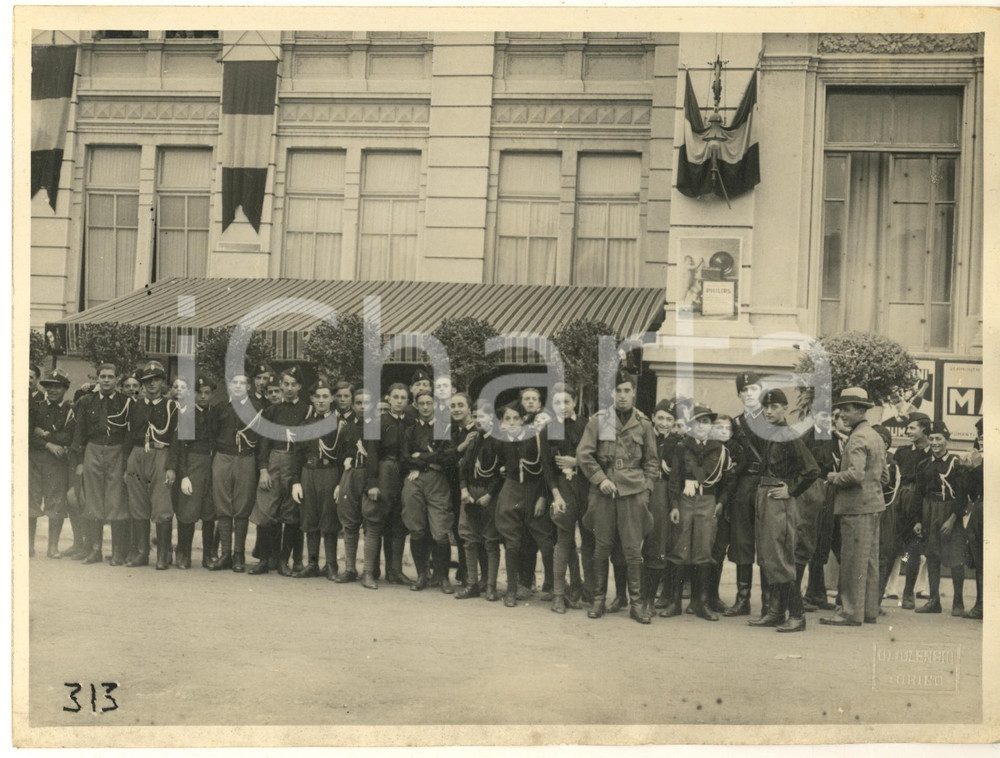 Fotografia d epoca originale 1930 ca ONB TORINO Evento con balilla e avanguardisti Foto OTTOLENGHI 24x18 cm 1