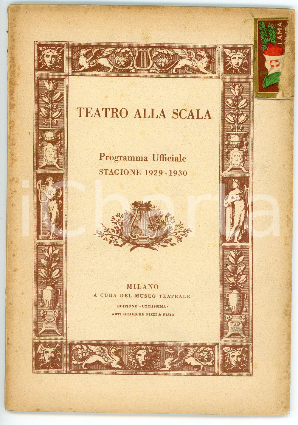 Libro, pubblicazione d epoca 1929 MILANO Teatro alla Scala  Programma ufficiale stagione 19291930 1