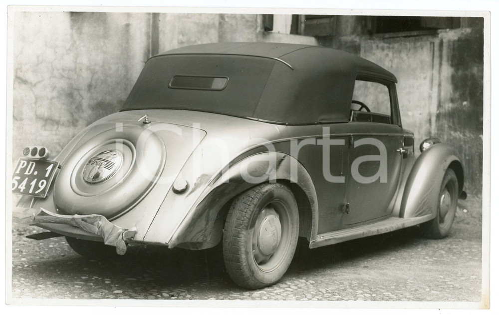 Fotografia d epoca originale 1935 ca PADOVA Lancia Aprilia cabriolet dopo un incidente  Foto 23x14 cm 1