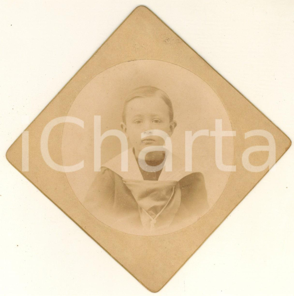 Fotografia d epoca originale 1904 GENOVA Federico DE BARBIERI bambino  Ritratto Foto MONTABONE 11x11 1