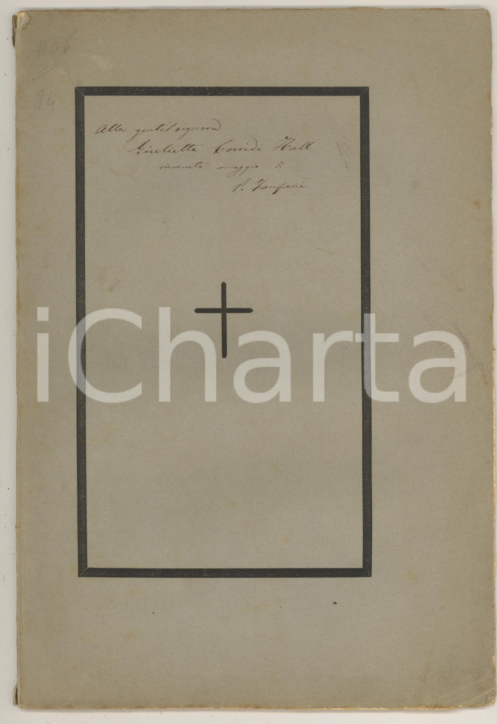 Libro, pubblicazione d epoca 1866 PISTOIA Ricordanza cav. prof. Leopoldo Fedi  Invio autografo Pietro FEDELI 1