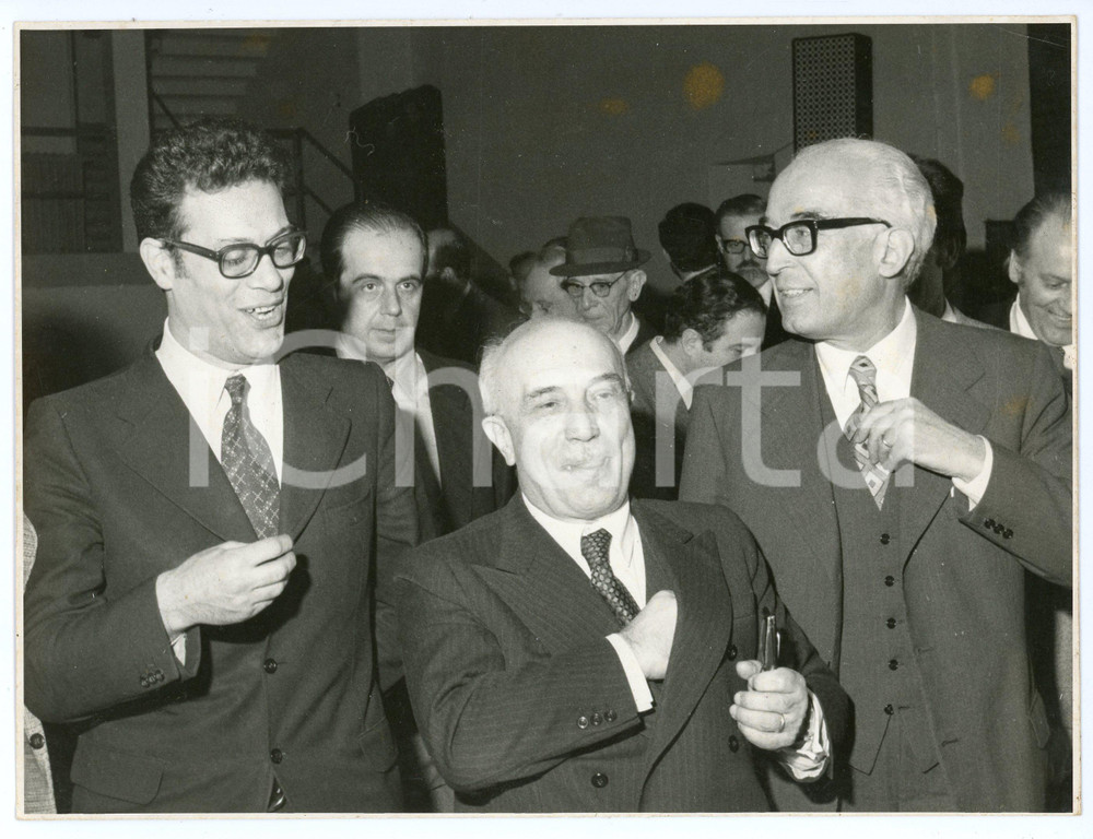 Fotografia d epoca originale 1955 ca DEMOCRAZIA CRISTIANA Amintore FANFANI Luigi GUI Foto 23x17 cm 1