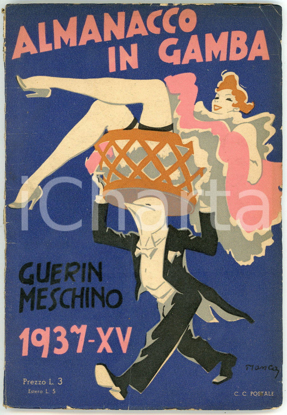 Giornale, rivista storica 1937 GUERIN MESCHINO Almanacco in gamba  Rivista ILLUSTRATA 1