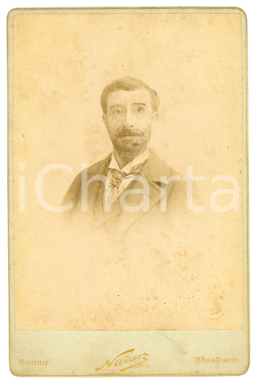 Fotografia d epoca originale 1900 ca MARSEILLE Portrait of a man  Photographie NADAR 10x16 cm 1