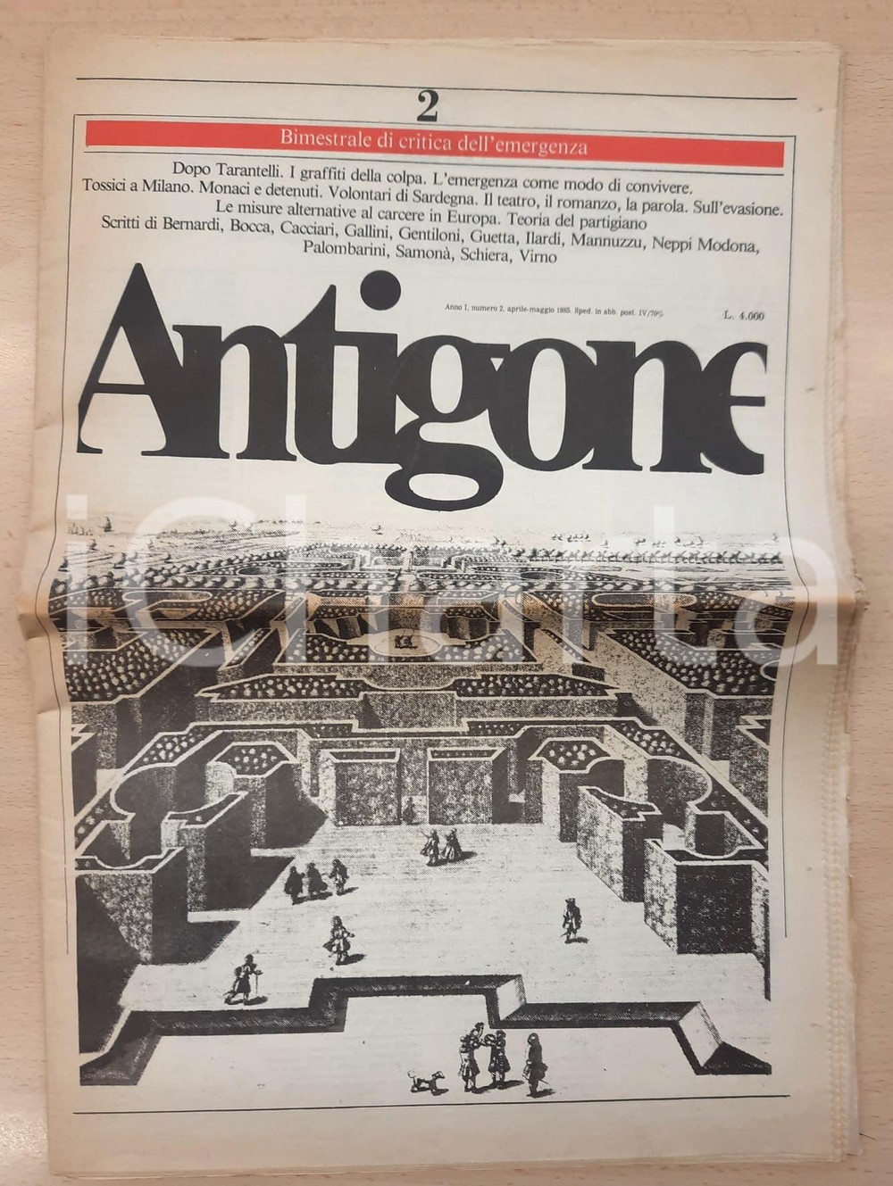 Giornale, rivista storica 1985 ANTIGONE Sequestri in Sardegna  Droga e San Patrignano Rivista anno I n°2 1
