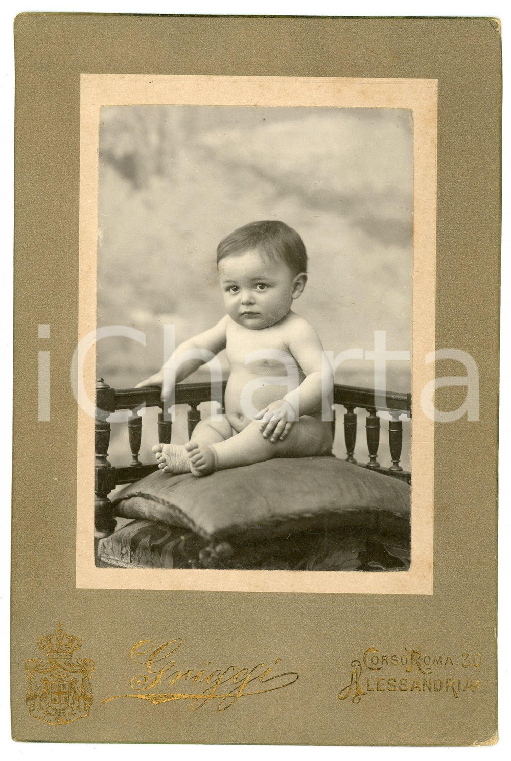 Fotografia d epoca originale 1910 ca ALESSANDRIA Ritratto di un bambino  Foto GRIGGI 1