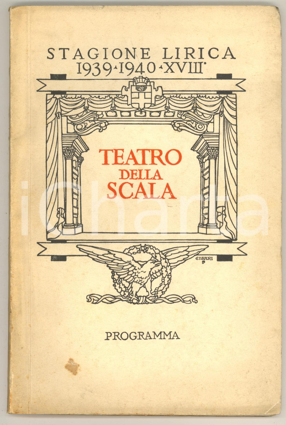 Materiale pubblicitario d’epoca MILANO TEATRO ALLA SCALA Programma stagione 19391940 ILLUSTRATO 1