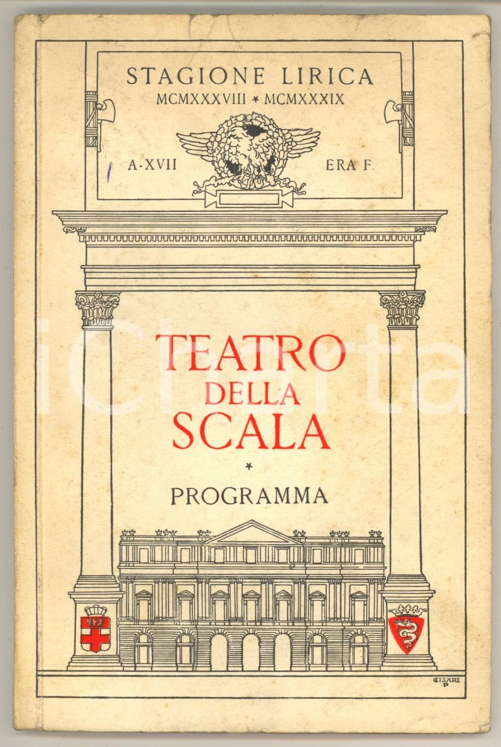 Materiale pubblicitario d’epoca MILANO TEATRO ALLA SCALA Programma stagione 19381939 ILLUSTRATO 1
