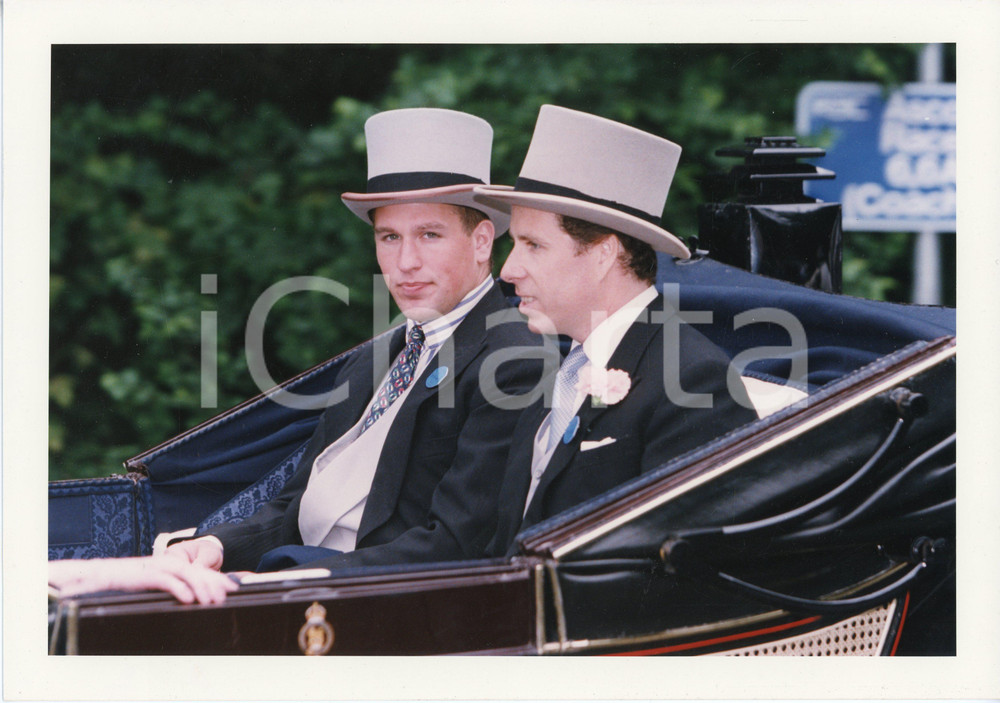 Fotografia d epoca originale 1998 ROYAL ASCOT Viscount LINLEY Peter PHILLIPS on Ladies Day  Photo 29x21 cm 1