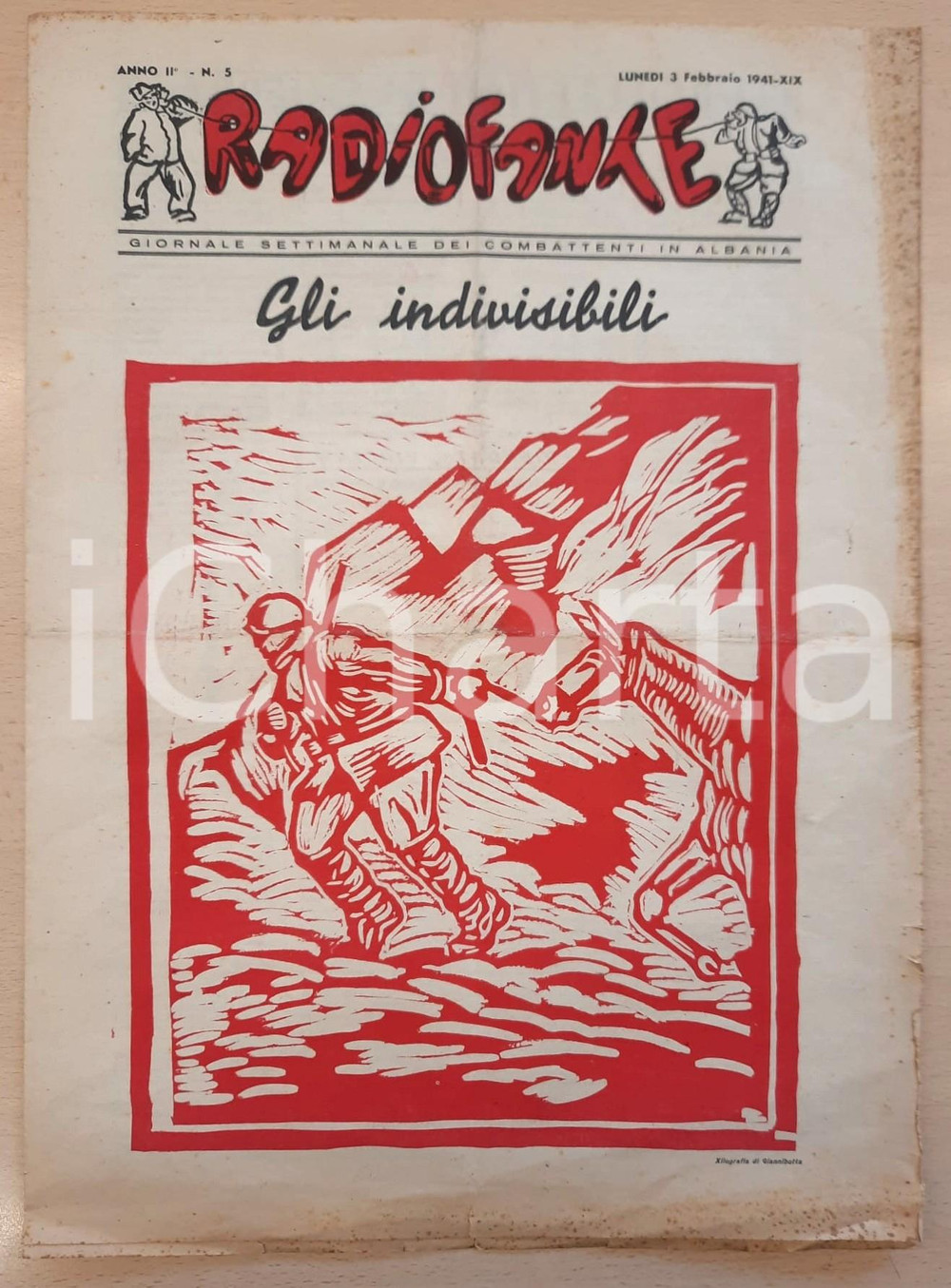 Giornale, rivista storica 1941 RADIOFANTE Divisione Piemonte Giornale combattenti Albania ULTIMO NUMERO 1