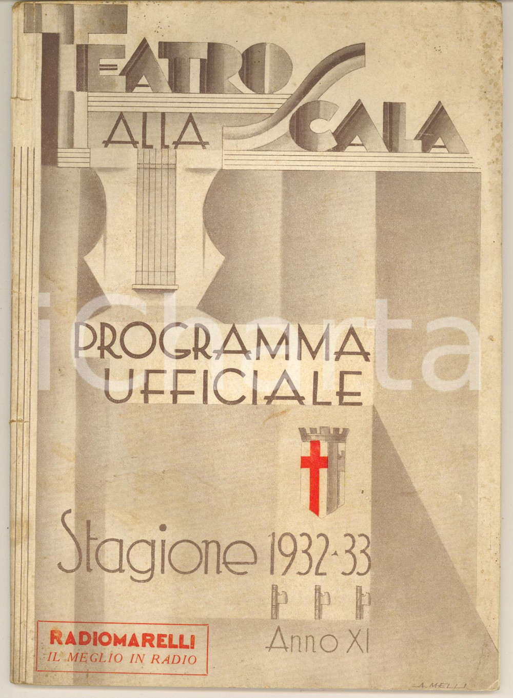 Materiale pubblicitario d’epoca MILANO TEATRO ALLA SCALA Programma stagione 19321933 ILLUSTRATO 1
