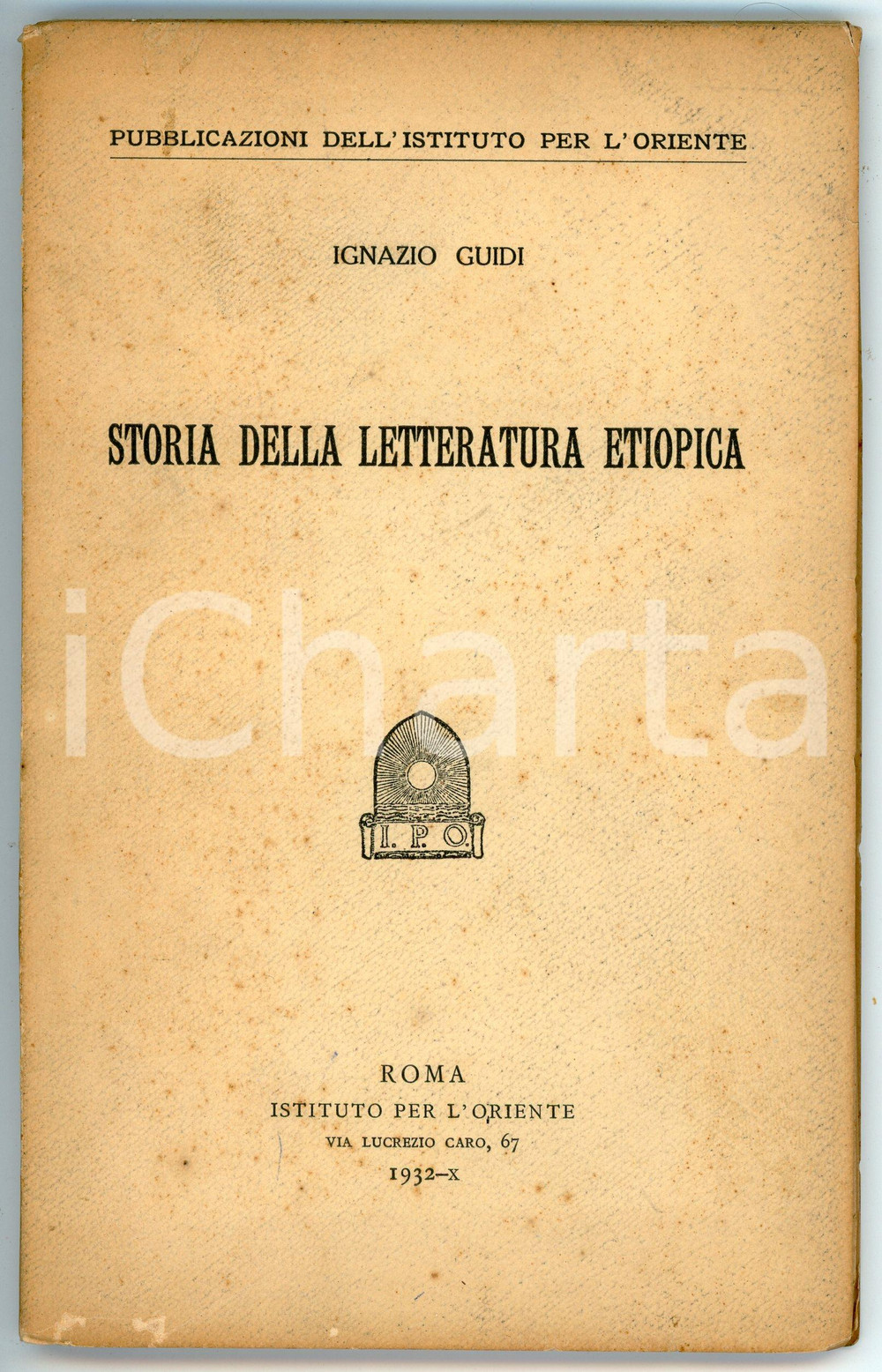 Libro, pubblicazione d epoca 1932 Ignazio GUIDI Storia della letteratura etiopica  Istituto per l Oriente 1