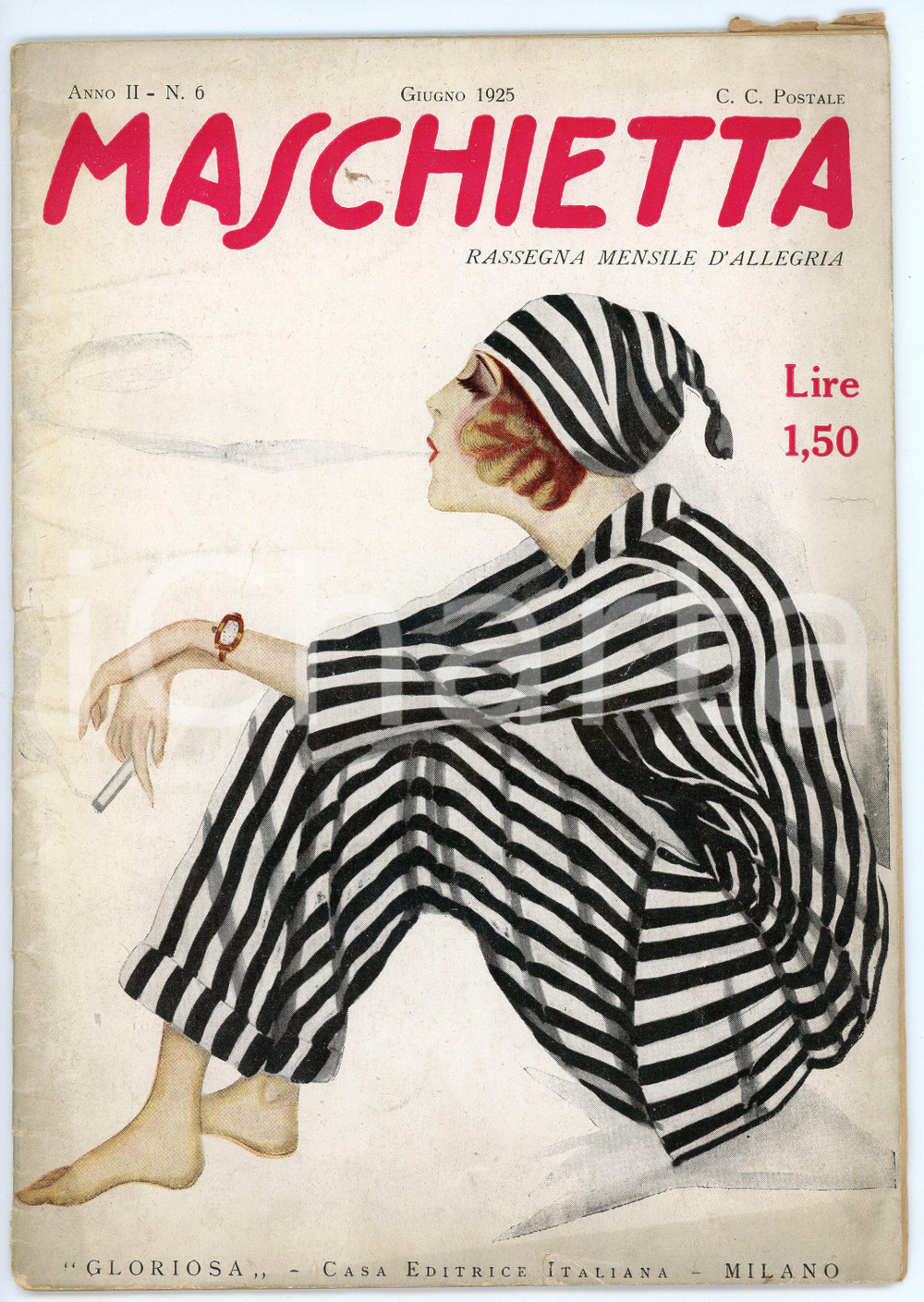 Giornale, rivista storica 1925 MASCHIETTA Anno II n. 6 Rassegna mensile d allegria  Ed. GLORIOSA 1